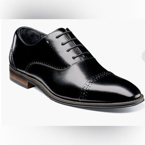 Stacy Adam’s Barris Cap Toe Oxford Men’s Sz 11 W Black Leather Lace Up Formal